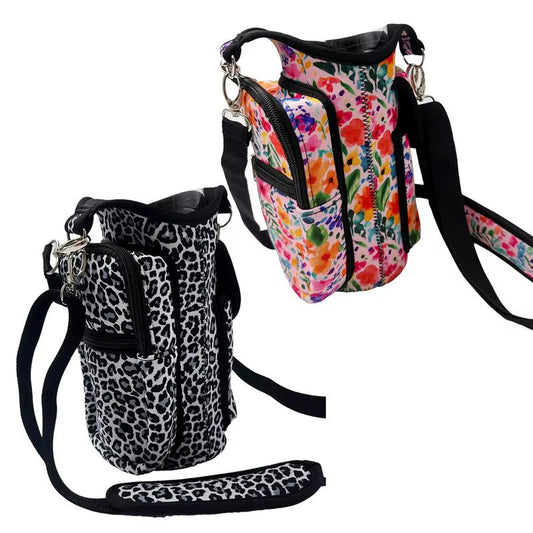 Fitness Magnetic Gym Water Bottle Bag Bottle Pouch Sling Bag Portable Magnetic Gym Bottle Organizer Pouch with Phone Pocket