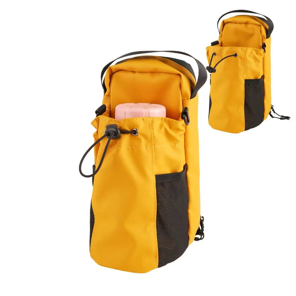 Magnetic Water Bottle Sling Bag Pull Cord Multi-Layer Gym Bottle Bag Large Capacity Adjustable Crossbody Sports Bag Gym