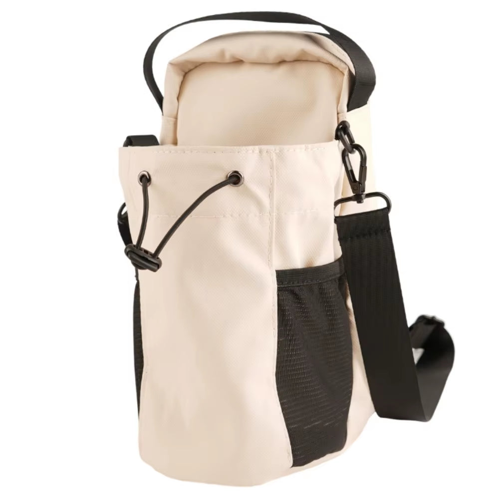 Magnetic Water Bottle Sling Bag Pull Cord Multi-Layer Gym Bottle Bag Large Capacity Adjustable Crossbody Sports Bag Gym