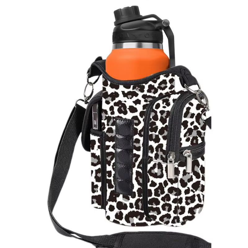 Fitness Magnetic Gym Water Bottle Bag Bottle Pouch Sling Bag Portable Magnetic Gym Bottle Organizer Pouch with Phone Pocket