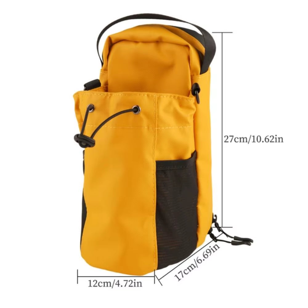 Magnetic Water Bottle Sling Bag Pull Cord Multi-Layer Gym Bottle Bag Large Capacity Adjustable Crossbody Sports Bag Gym