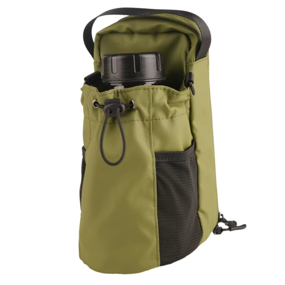 Magnetic Water Bottle Sling Bag Pull Cord Multi-Layer Gym Bottle Bag Large Capacity Adjustable Crossbody Sports Bag Gym